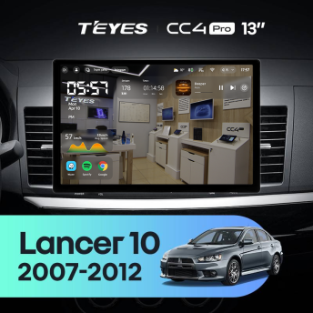 Штатная магнитола Teyes CC4 Pro 8/128 Mitsubishi Lancer 10 CY (2007-2012) Тип-A (13")