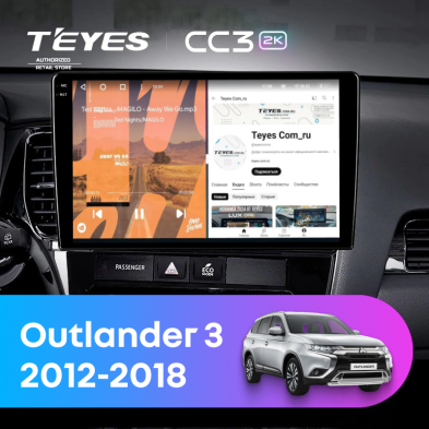 Штатная магнитола Teyes CC3 2K 4/64 Mitsubishi Outlander 3 GF0W GG0W (2012-2018) Тип-A (13")