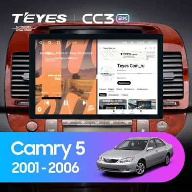 Штатная магнитола Teyes CC3 2K 6/128 Toyota Camry 5 XV 30 (2001-2006) Тип-B (13")