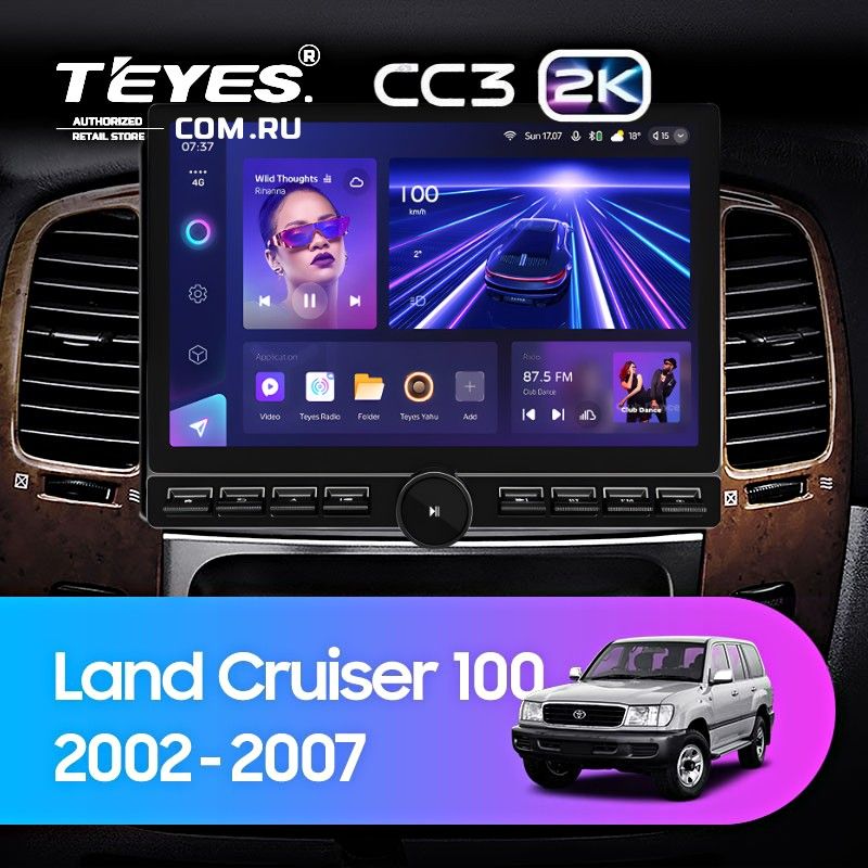 Штатная магнитола Teyes CC3 2K 6/128 Toyota Land Cruiser LC 100 / LC 105 (2002-2007) Тип-A (13&quot; с кнопками)