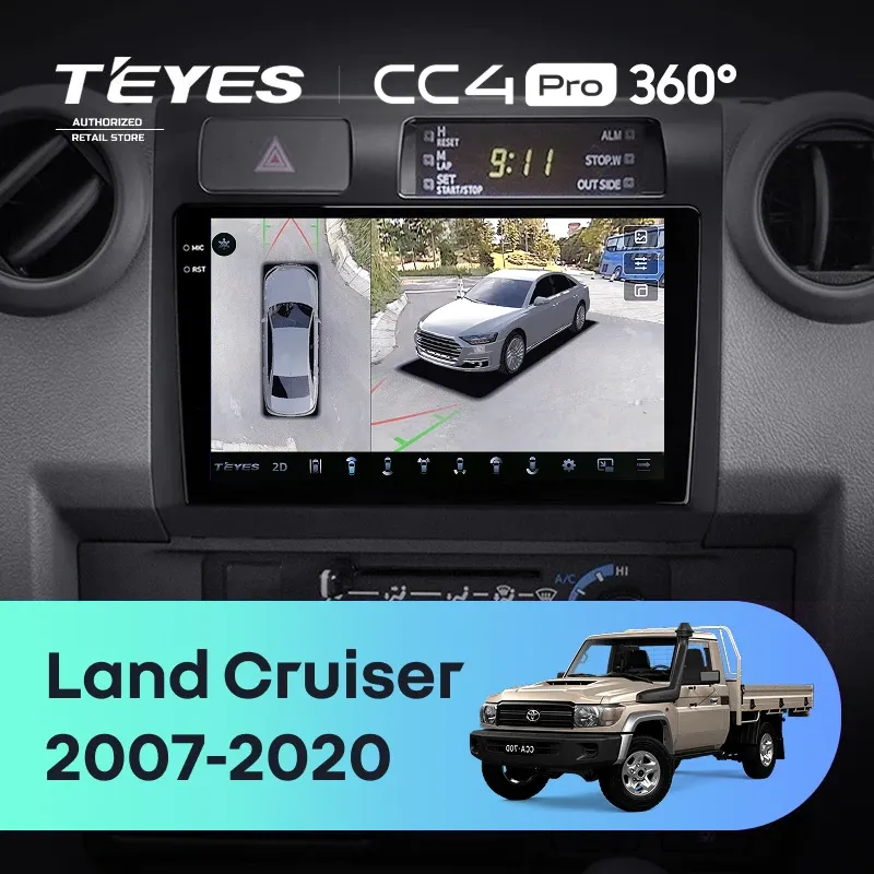Штатная магнитола Teyes CC4 Pro 360 12/256 Toyota Land Cruiser 70 Series LC 79 (2007-2020)
