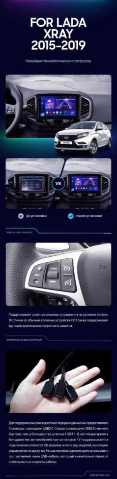 Штатная магнитола Teyes CC3 2K 360 6/128 Lada Xray (2015-2022)
