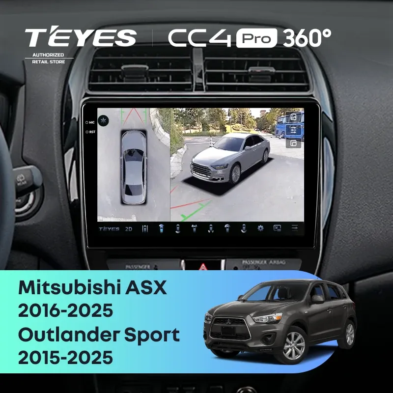 Штатная магнитола Teyes CC4 Pro 360 12/256 Mitsubishi Outlander Sport (2015-2025) F2