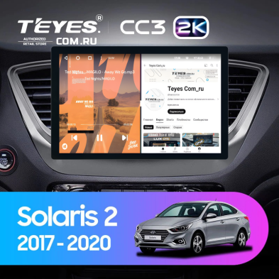 Штатная магнитола Teyes CC3 2K 4/32 Hyundai Solaris 2 (2017-2020) F1 Тип-B (11&quot;)