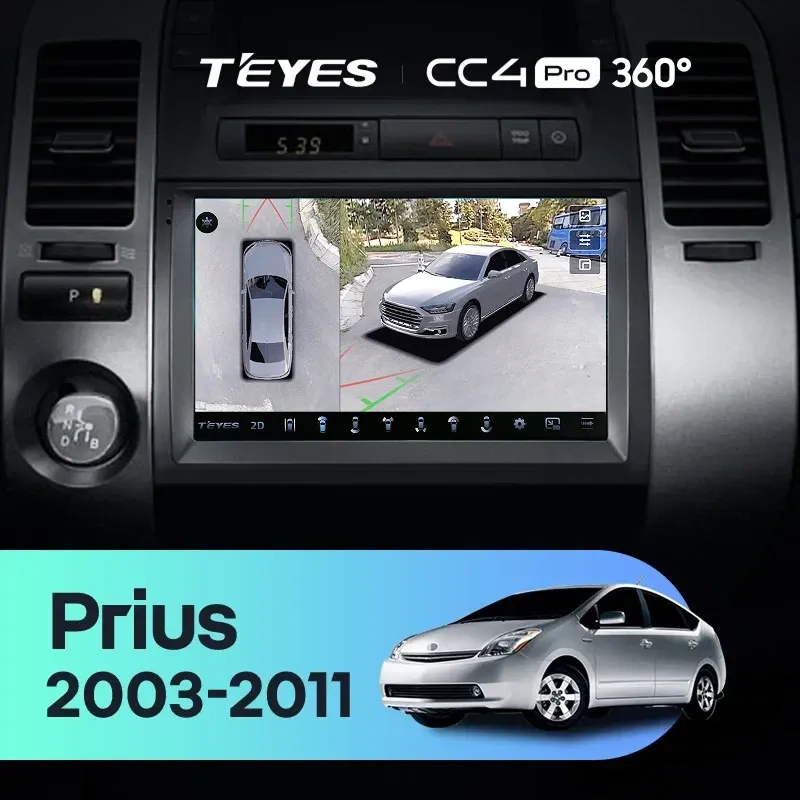 Штатная магнитола Teyes CC4 Pro 360 8/128 Toyota Prius XW20 II (2003-2011) F2