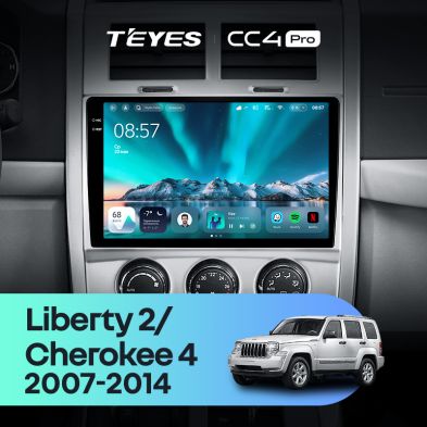 Штатная магнитола Teyes CC4 Pro 12/256 Cherokee 4 KK (2007-2014)