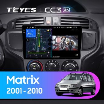 Штатная магнитола Teyes CC3 2K 360 6/128 Hyundai Matrix (2001-2010)