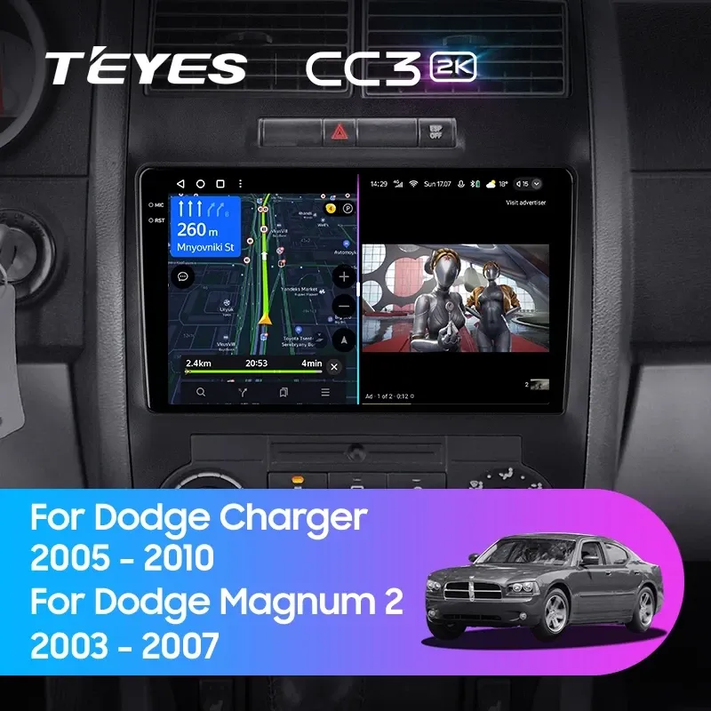 Штатная магнитола Teyes CC3 2K 6/128 Dodge Magnum 2 (2003-2007)