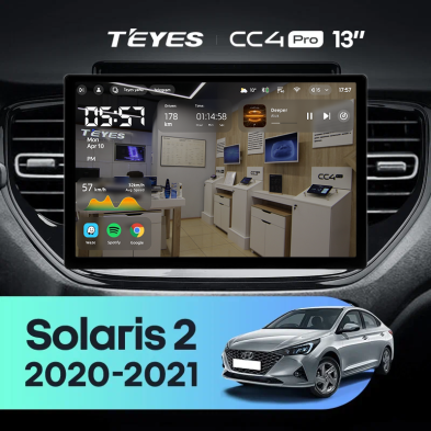 Штатная магнитола Teyes CC4 Pro 8/128 Hyundai Solaris 2 (2020-2021) (13&quot;)