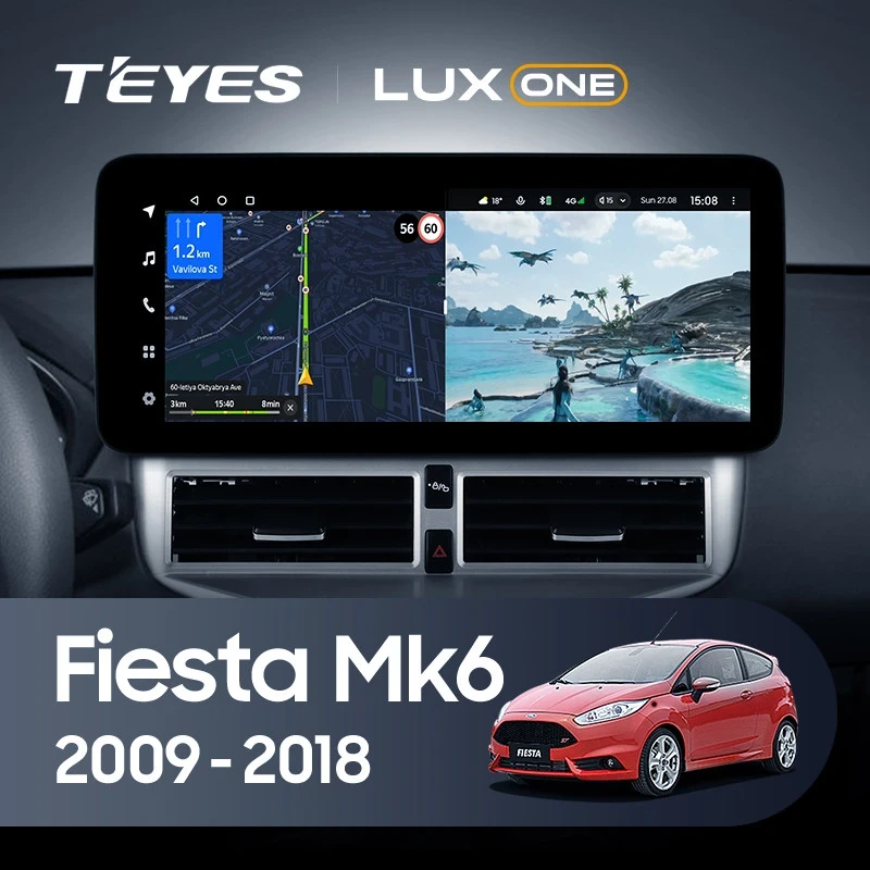 Штатная магнитола Teyes LUX ONE 6/128 Ford Fiesta Mk 6 (2013-2018) Тип-B