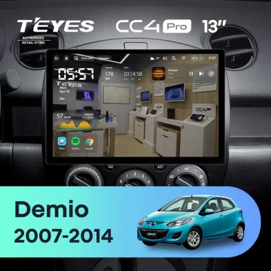 Штатная магнитола Teyes CC4 Pro 8/128 Mazda Demio DE (2007-2014) (13")