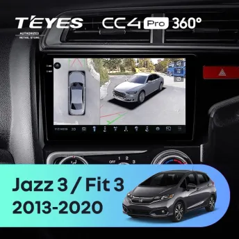 Штатная магнитола Teyes CC4 Pro 360 12/256 Honda Jazz 3 (2015-2020) Тип-A Правый руль