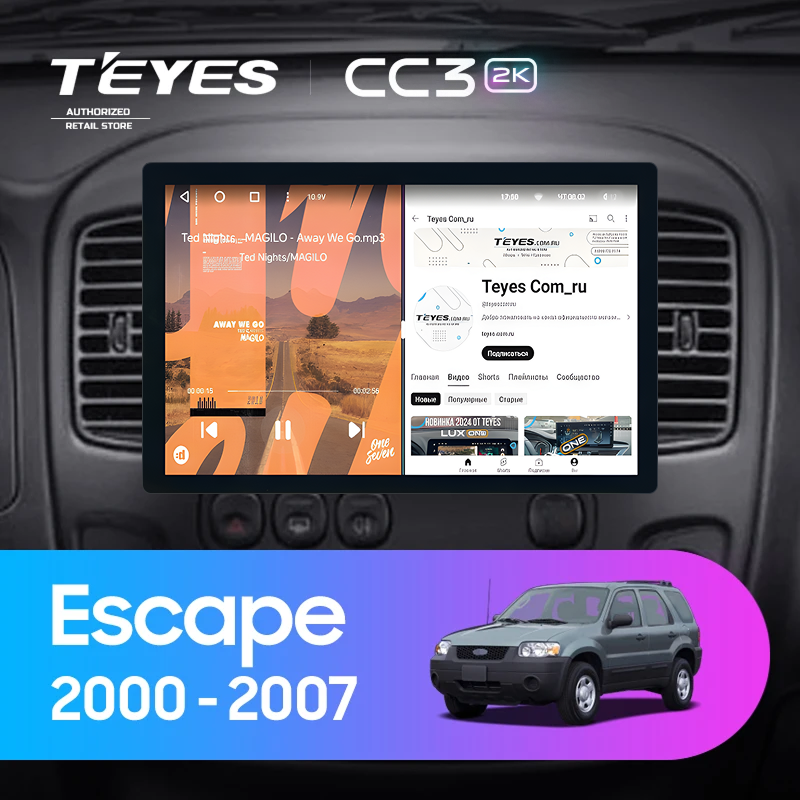 Штатная магнитола Teyes CC3 2K 4/32 Ford Escape (2000-2007) (11")