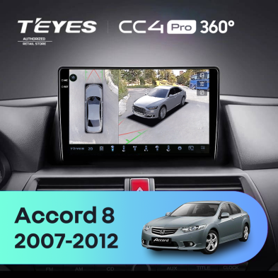 Штатная магнитола Teyes CC4 Pro 360 12/256 Honda Accord 8 (USA) (2007-2012)