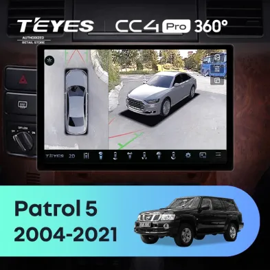 Штатная магнитола Teyes CC4 Pro 360 12/256 Nissan Patrol V 5 Y61 (2004-2021) F3 (13")