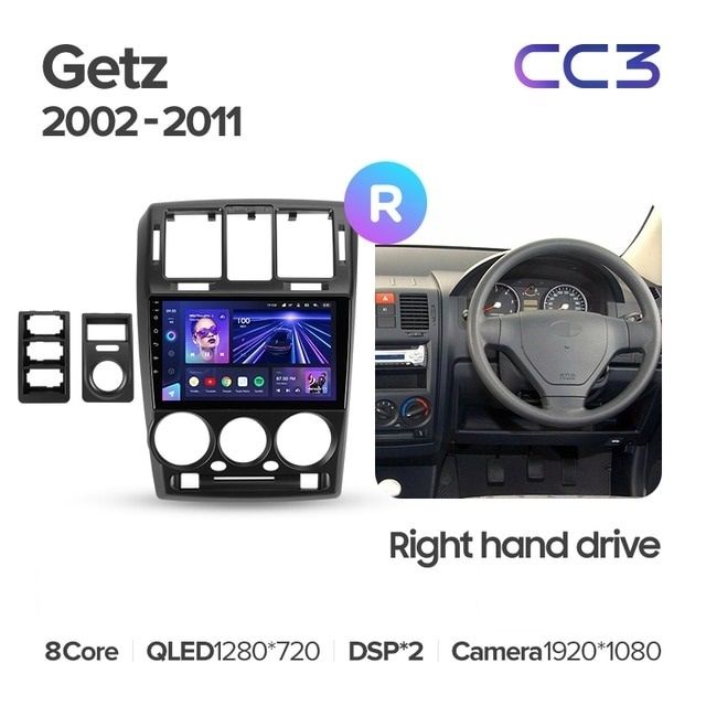 Штатная магнитола Teyes CC3L 4/32 Hyundai Getz (2002-2011) Правый руль