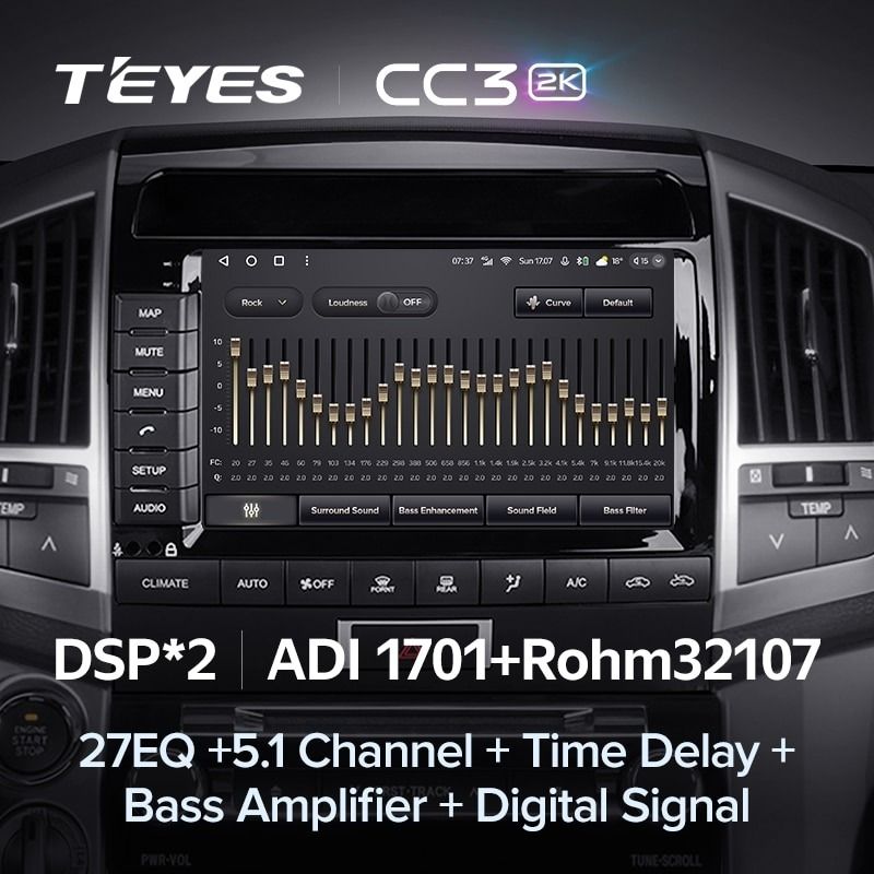 Штатная магнитола Teyes CC3 2K 4/32 Toyota Land Cruiser 11 200 (2007-2015) F2 Тип-C