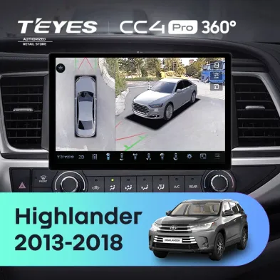 Штатная магнитола Teyes CC4 Pro 360 12/256 Toyota Highlander 3 XU50 (2013-2018) (13")