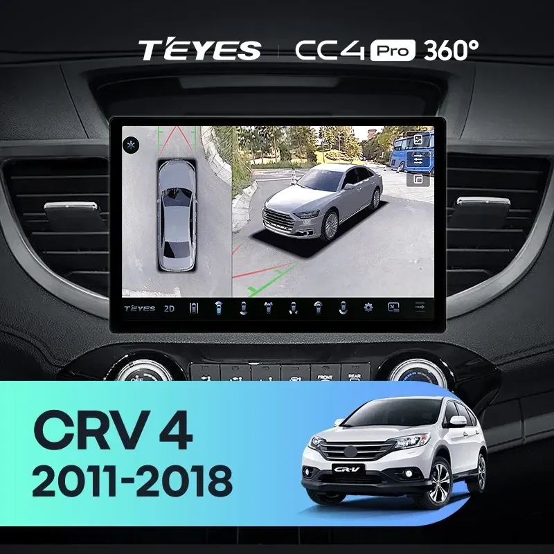 Штатная магнитола Teyes CC4 Pro 360 12/256 Honda CR-V 4 RM RE (2011-2018) Тип-C (11") 9 inch