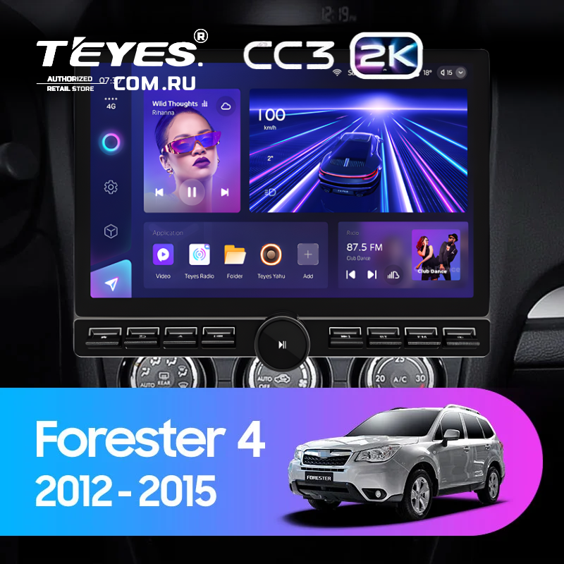 Штатная магнитола Teyes CC3 2K 6/128 Subaru Forester 4 SJ (2012-2015) Тип-A (13" с кнопками)