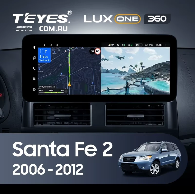 Штатная магнитола Teyes LUX ONE 360 6/128 Hyundai Santa Fe 2 (2006-2012)