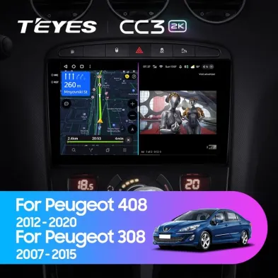 Штатная магнитола Teyes CC3 2K 360 6/128 Peugeot 408 1 T7 (2012-2020)
