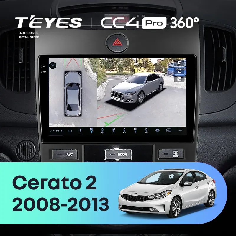 Штатная магнитола Teyes CC4 Pro 360 8/128 Kia Cerato 2 TD (2008-2013) F4