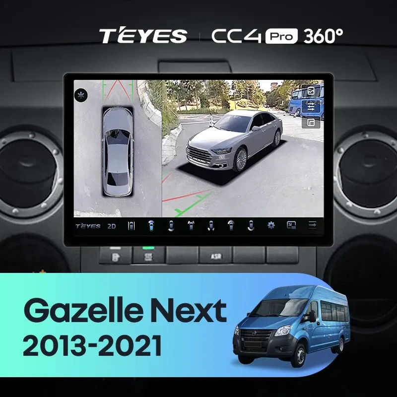 Штатная магнитола Teyes CC4 Pro 360 12/256 GAZ Gazelle Next (2013-2021) F1 (13")