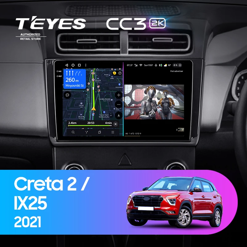 Штатная магнитола Teyes CC3 2K 4/32 Hyundai Creta 2 2021+ (глянец) F2