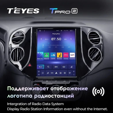 Штатная магнитола Tesla style Teyes TPRO 2 4/32 Volkswagen Tiguan 1 NF (2007-2016)