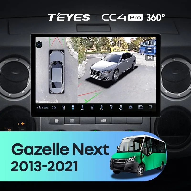 Штатная магнитола Teyes CC4 Pro 360 12/256 GAZ Gazelle Next (2013-2021) F3 (13")