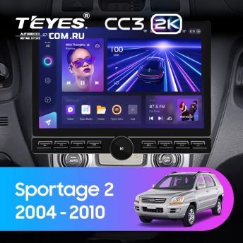 Штатная магнитола Teyes CC3 2K 6/128 Kia Sportage 2 (2004-2010) F1 (13" с кнопками)