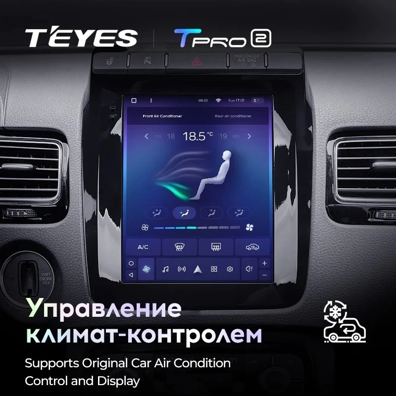Штатная магнитола Tesla style Teyes TPRO 2 4/32 Volkswagen Touareg FL NF (2010-2018) Тип-A