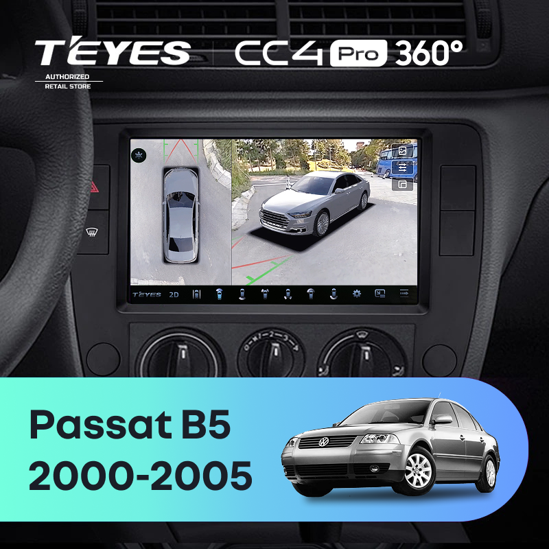 Штатная магнитола Teyes CC4 Pro 360 12/256 Volkswagen Passat B5 (2000-2005)