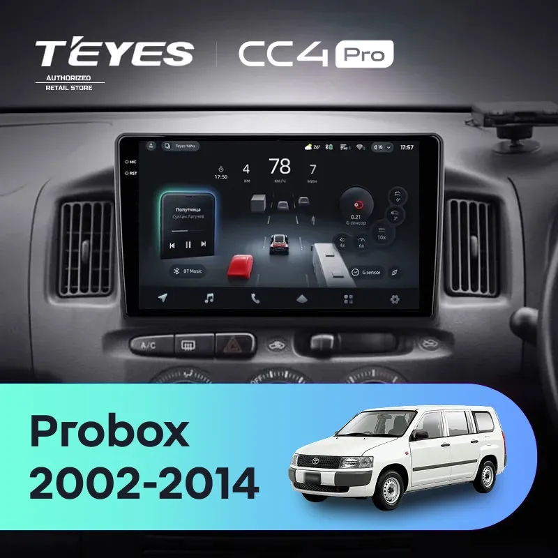 Штатная магнитола Teyes CC4 Pro 8/128 Toyota Probox XP50 XP160 (2002-2014) Правый руль