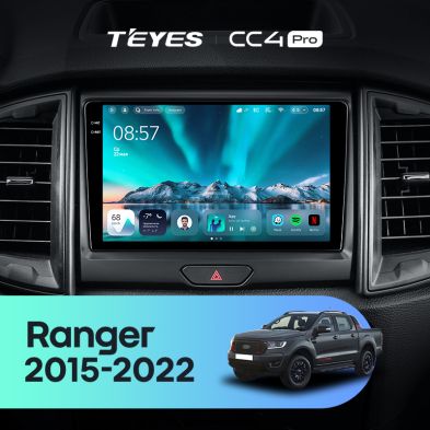 Штатная магнитола Teyes CC4 Pro 8/128 Ford Ranger P703 (2015-2022) Тип-A