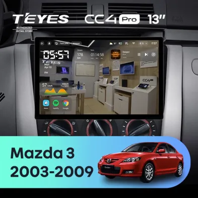 Штатная магнитола Teyes CC4 Pro 12/256 Mazda 3 1 BK (2003-2009) (13")