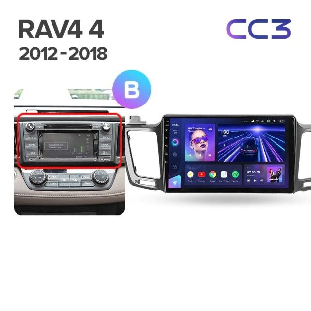 Штатная магнитола Teyes CC3 4/32 Toyota RAV4 (2012-2018)