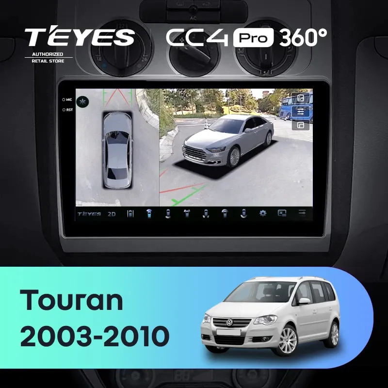 Штатная магнитола Teyes CC4 Pro 360 12/256 Volkswagen Touran 1 (2003-2010) F1