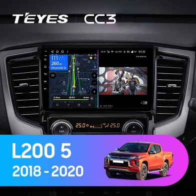 Штатная магнитола Teyes CC3 4/32 Mitsubishi L200 5 (2018-2020) F2 Правый руль