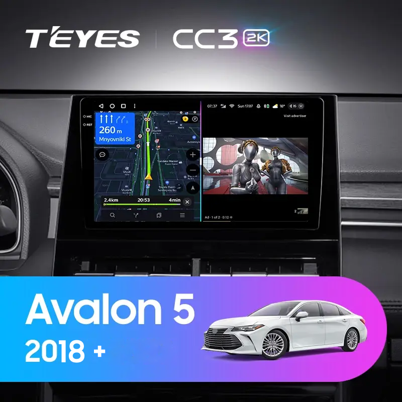 Штатная магнитола Teyes CC3 2K 4/64 Toyota Avalon 5 XX50 (2018-) F1
