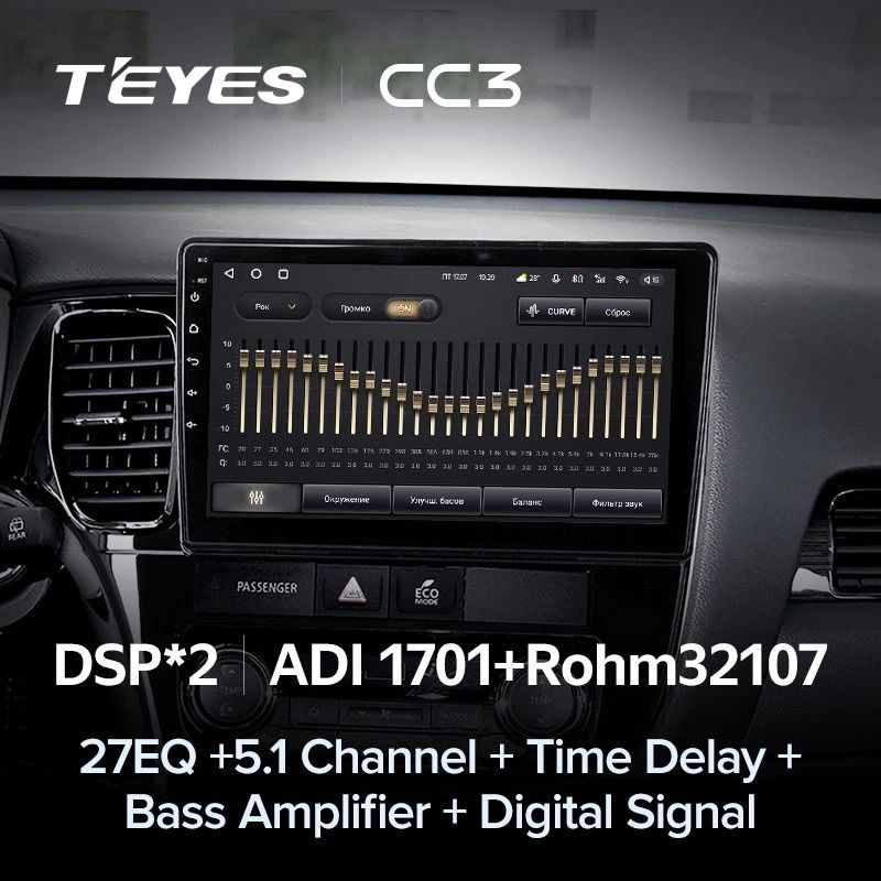Штатная магнитола Teyes CC3 6/128 Mitsubishi Outlander 3 (2012-2018) Тип-A