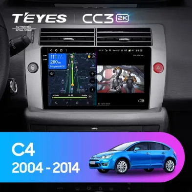 Штатная магнитола Teyes CC3 2K 360 6/128 Citroen C4 (2004-2014)