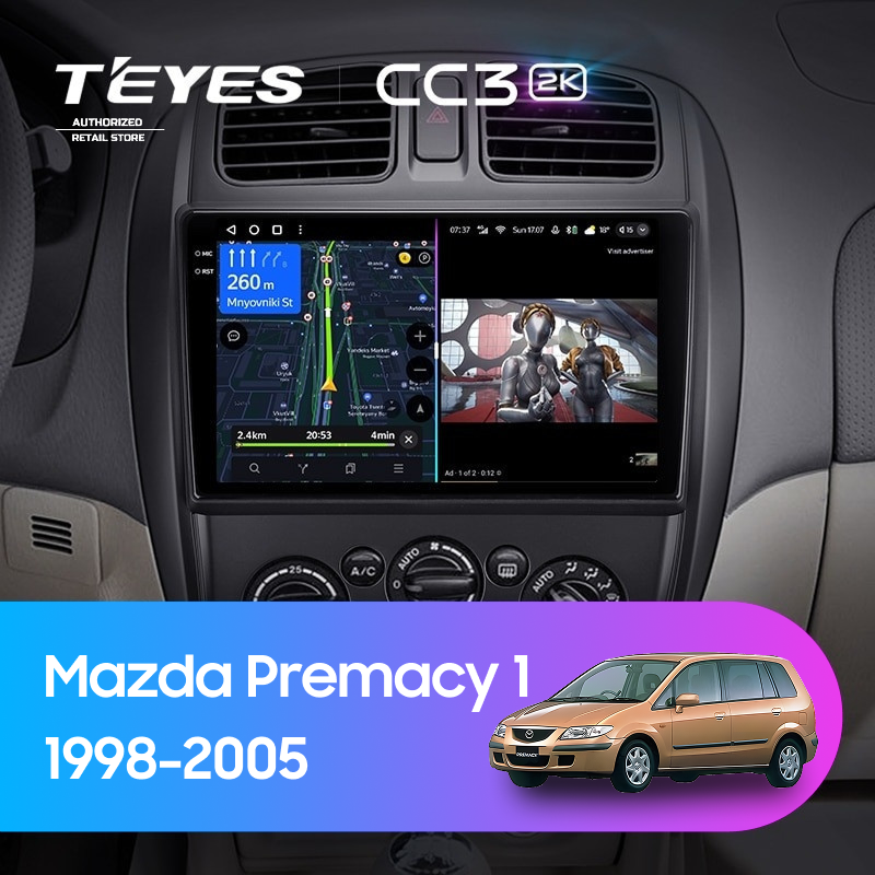 Штатная магнитола Teyes CC3 2K 6/128 Mazda Premacy 1 (1999-2005)