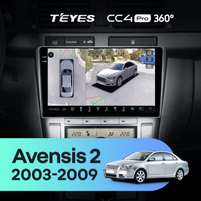 Штатная магнитола Teyes CC4 Pro 360 12/256 Toyota Avensis T250 (2003-2009)