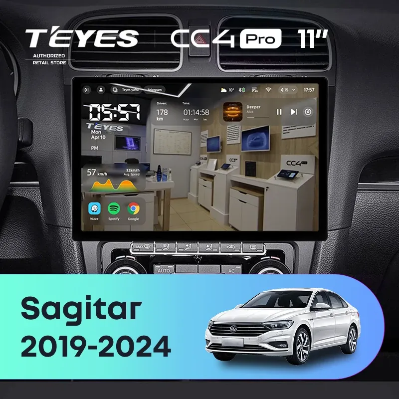 Штатная магнитола Teyes CC4 Pro 8/128 Volkswagen Sagitar (2019-2024) (11")