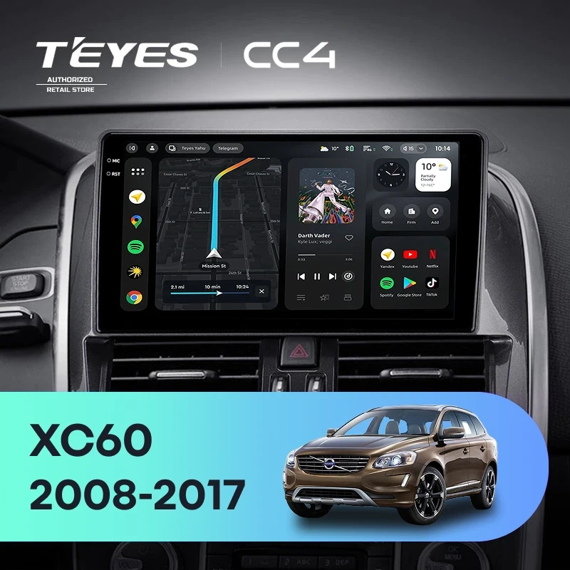 Штатная магнитола Teyes CC4 8/128 Volvo XC60 I 1 (2013-2017) Тип-B
