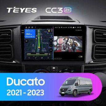 Штатная магнитола Teyes CC3 2K 360 6/128 Fiat Ducato Van L3H2 (2021-2023)