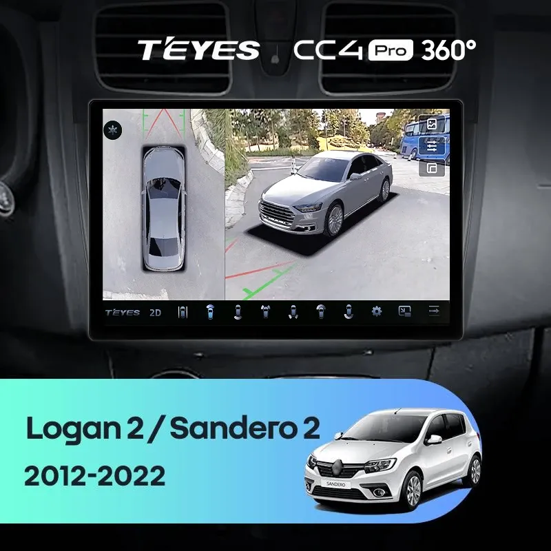 Штатная магнитола Teyes CC4 Pro 360 12/256 Renault Logan 2 (2012-2022) F1 (13")