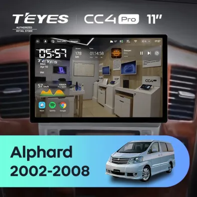Штатная магнитола Teyes CC4 Pro 12/256 Toyota Alphard 1 H10 (2005-2008) F2 (11")